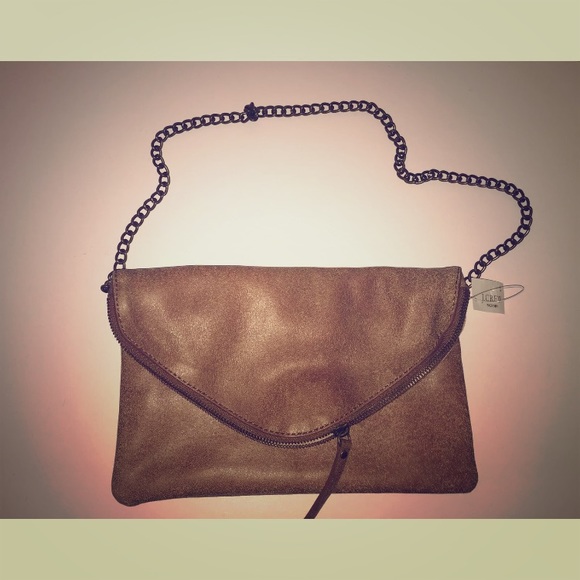 J. CREW Small Brown Leather Shoulder Purse - Picture 1 of 2